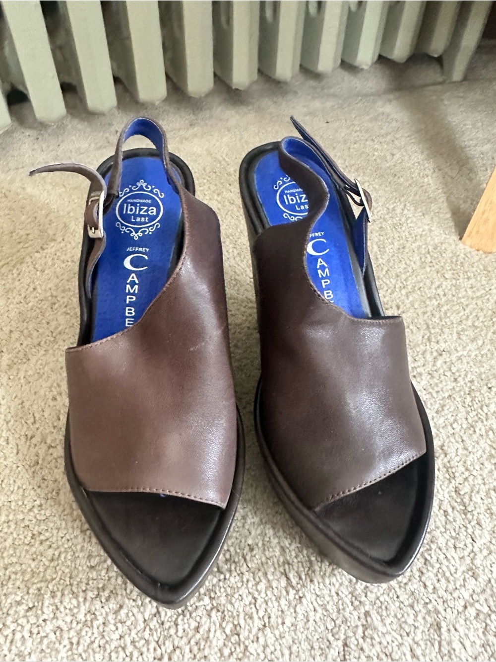 Jeffrey Campbell Brown Leather Slingback Sandals